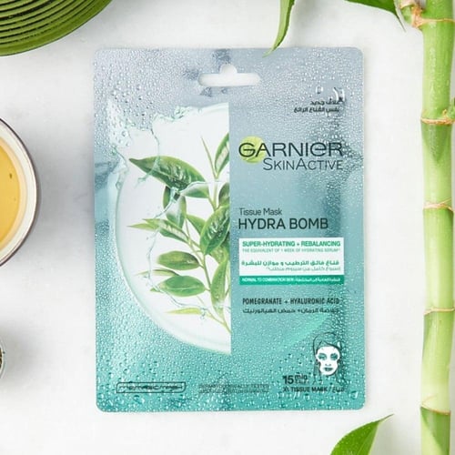 قناع بخلاصة الشاي الاخضر وحمض الهيالورنيك من غارني...