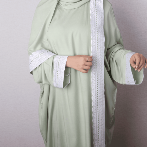 شرشف صلاة سادة مرد بطقطق لون فستقي