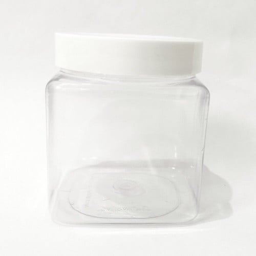 برطمان مربع بغطاء ابيض