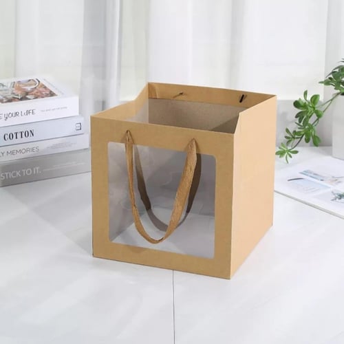 اكياس ورقيه مربعه بنافذه 30x30سم