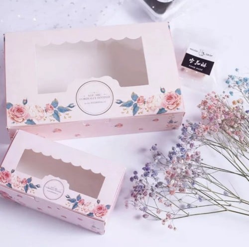 علب ورقية غطاء متصل بشكل ورد