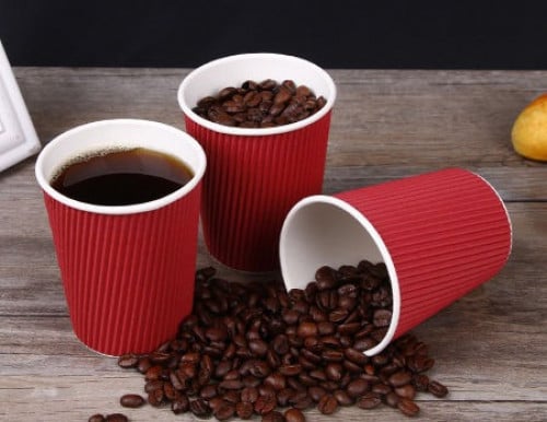 كاسات ورقية طبقتين مموج 8 انز 500حبه