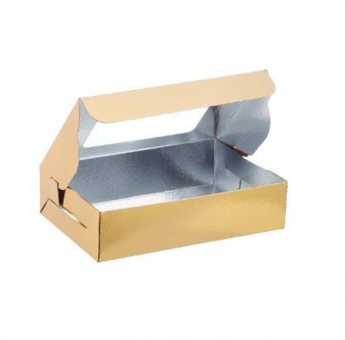 علب مستطيله ذهبي 20*10 سم 250حبه