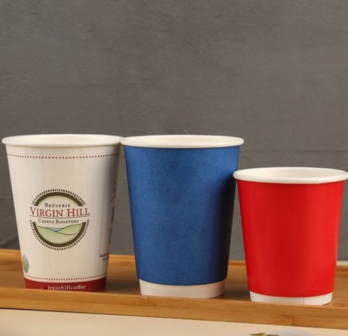 أكواب ورقية 8 انز دبل بألوان مختلفة