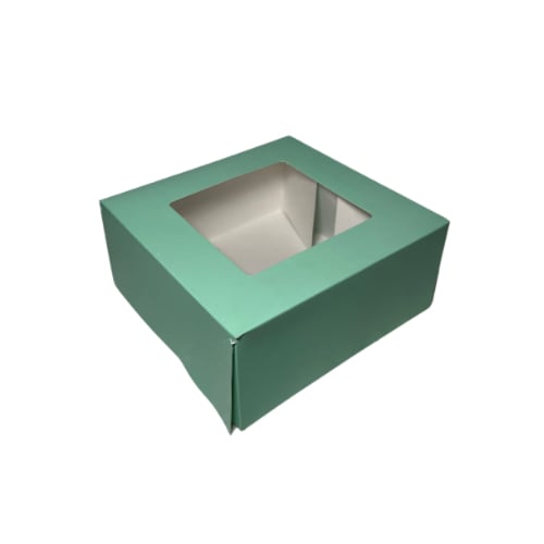 علب كيك مربع بنافذه عدة الوان