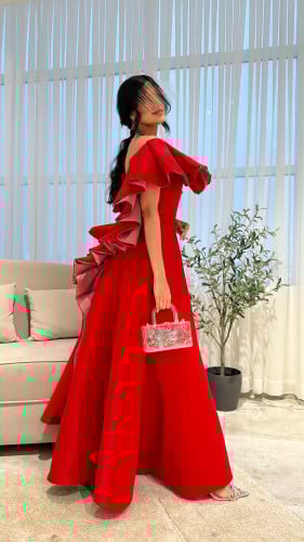 فستان الجاسبر الاحمر