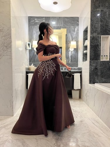 فستان سهرة براون جاسبر