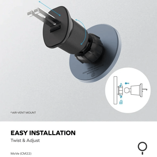 حامل للجوال مغناطيسي مع دوران 360 - اسود - MOMAX