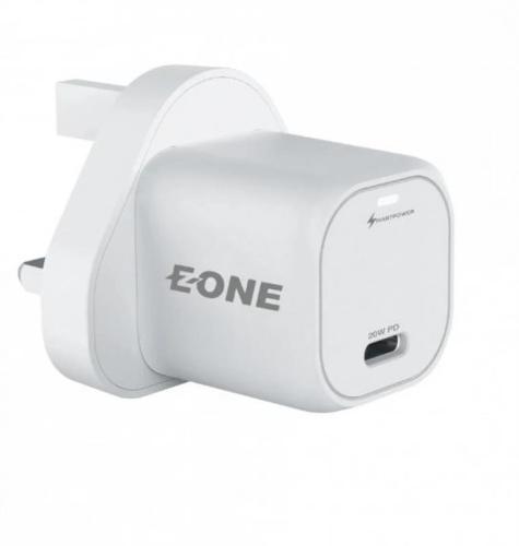 E-ONE -شاحن جداري بمنفذ تايب سي بقوة 20 واط - ابيض