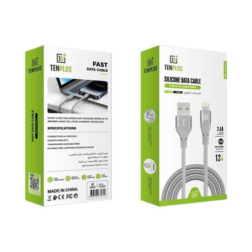 TENPLUS - كيبل سيليكون شحن من يو اس بي الى لايتينق...