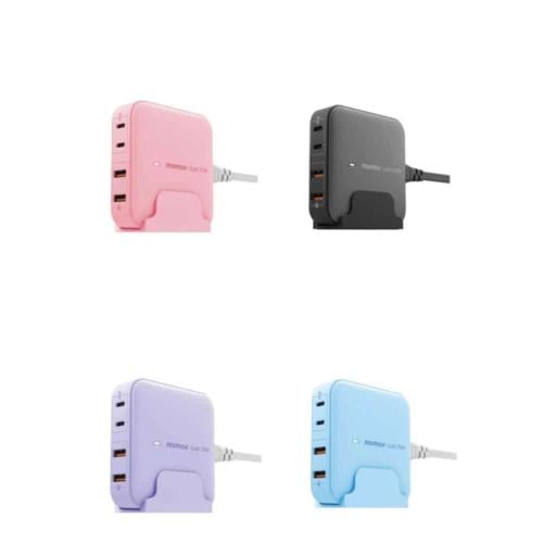 MOMAX - شاحن سطح المكتب بمنفذين تايب سي بقوة 70 وا...