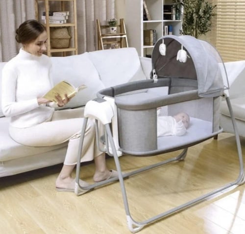 سرير جانبي كهربائي + محبس اطفال