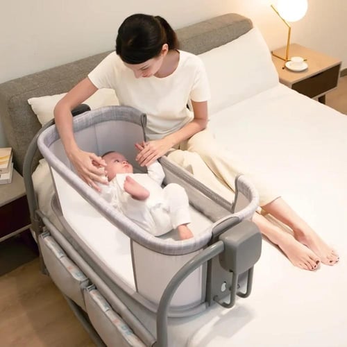 سرير جانبي كهربائي + محبس اطفال