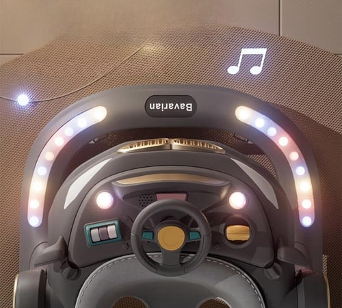 مشاية أطفال كلاسيكية وأنيقة بإضاءة وموسيقى