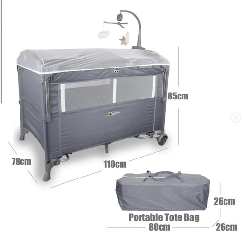 سرير ومحبس اطفال بناموسية وألعاب + طاولة تغيير