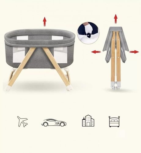 سرير مواليد قابل للطي والهز