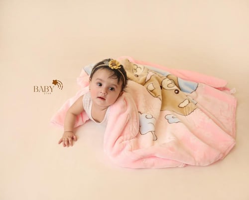 بطانية اطفال مزينة بالدببة | دافئة ومليئة بالحب