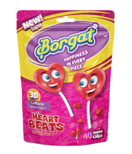 بورقات حلاوة مصاص قلب 40 حبة