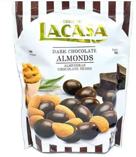 لوز محمص مغلف بشوكلاته الداكنه / حليب10*125جم