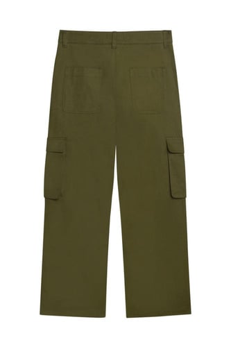 Washed Green Navy Cargo Pants