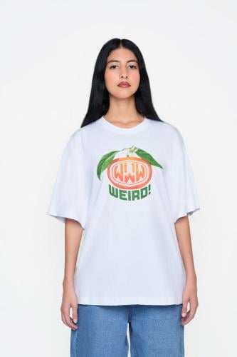 The Weird Orange- White T-Shirt