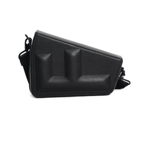 Black Signature Caw Leather Cross Body Bag