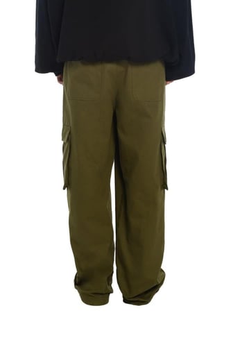 Washed Green Navy Cargo Pants