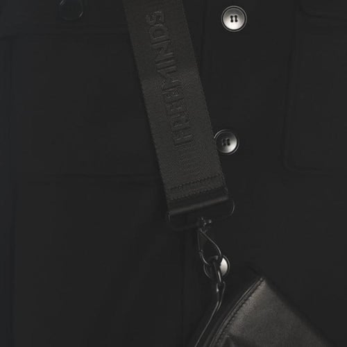 Black Signature Caw Leather Cross Body Bag