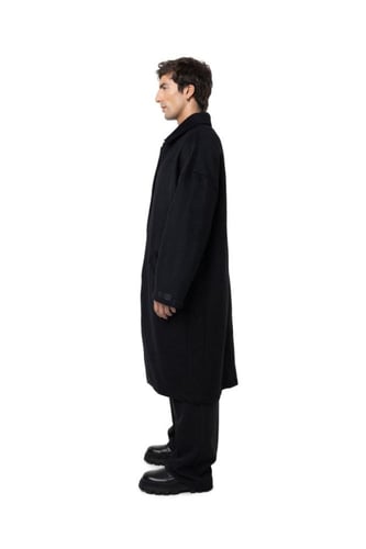 Black Wool Trench Coat