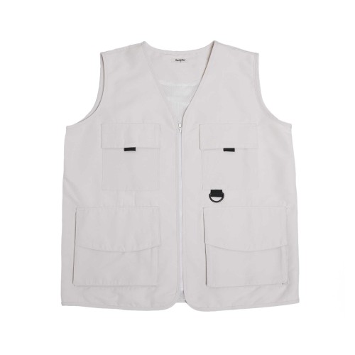 WHITE BEIGE CARGO VEST
