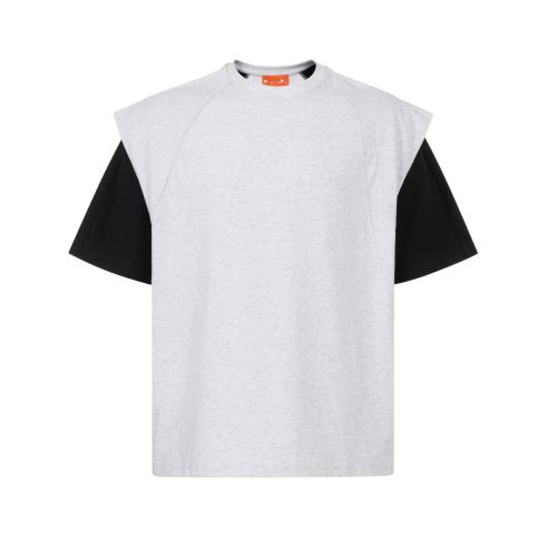 Oversized Double Sleeve T-Shirt In Light Grey