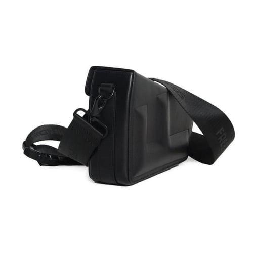 Black Signature Caw Leather Cross Body Bag