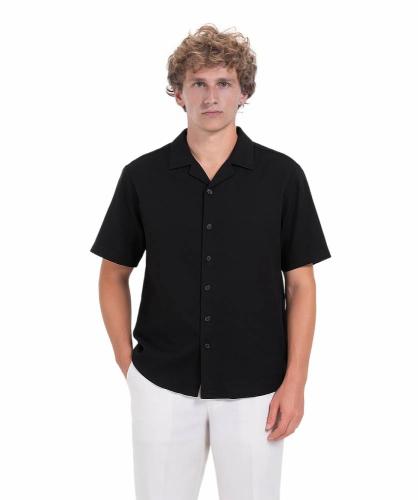 Linen Black short sleeve shirt