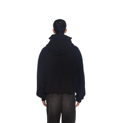 Zip-up Washed Black Sweatshirt