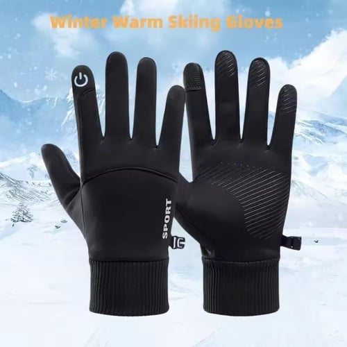 Warm winter gloves waterproof full-finger for bicy...