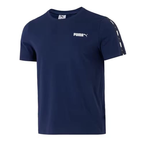 Puma Ess No 2 logo stripe loaded men's short sleev...