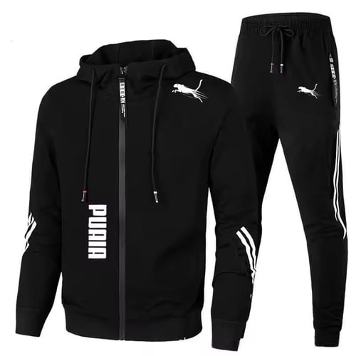 New men's long-sleeve zip sportswear set, casual t...