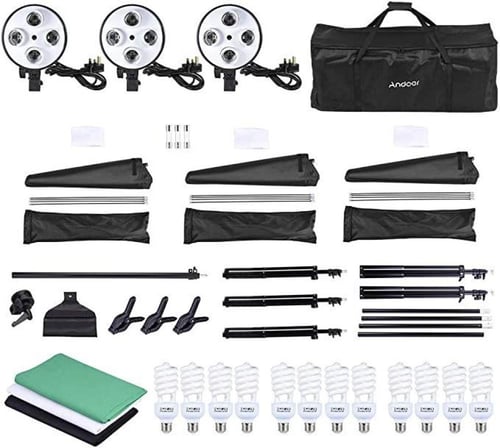 استديو تصوير 540W مع خلفيات