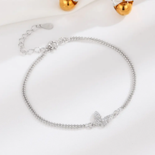 أسوارة فضة 925 استرليني - تصميم الفراشة