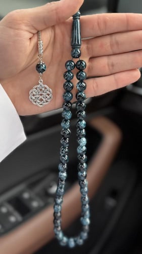 نحت حديدة / سبحة بكلايت تركواز مخلوط