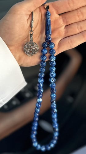 نحت حديدة / ازرق مخلوط طربزونة فضة