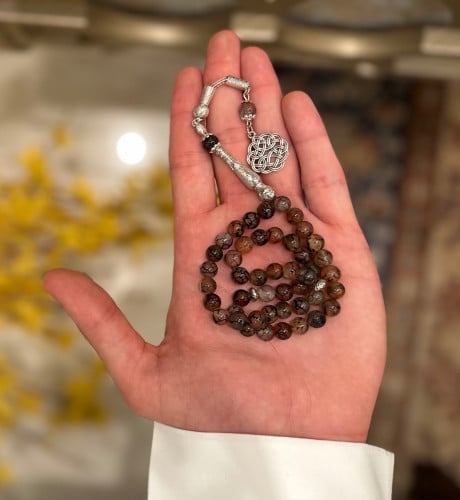 سبحة عقيق برازيلي مشجر