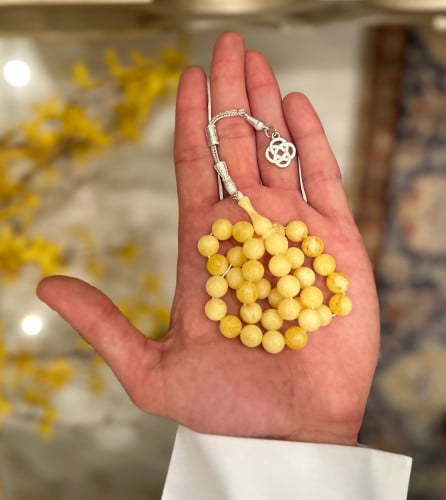 سبحة تراب كهرمان اصفر