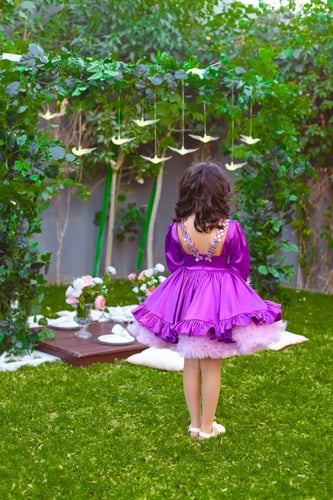 فستان بكمام طويله