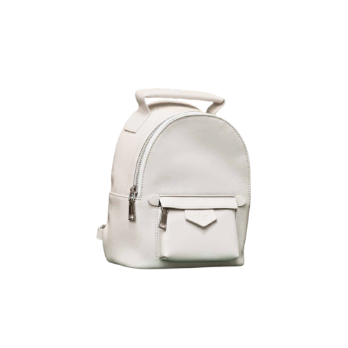 حقيبة ظهر جلدية وسط الخطوط السعودية - أبيض