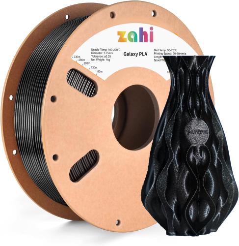 Zahi Galaxy PLA (Black) 3D Filament 1.75Ø, 1kg