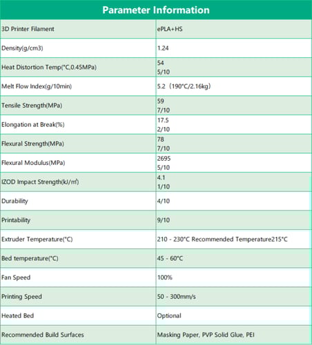 eSUN PLA+ HS (Silver) 3D Filament 1.75Ø, 1kg