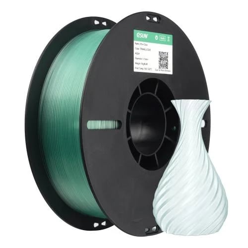 eSUN PLA Clear (Translucent Aqua) 3D Filament 1.75...