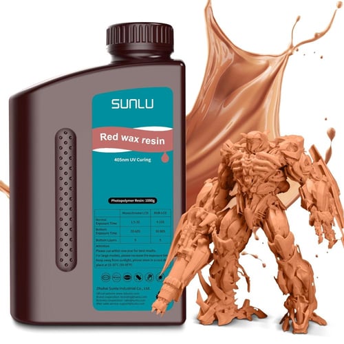 Sunlu Red Wax Resin For LCD 3D Printers, 1kg