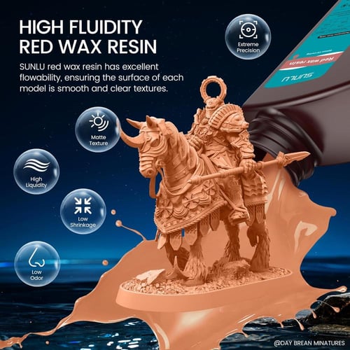 Sunlu Red Wax Resin For LCD 3D Printers, 1kg